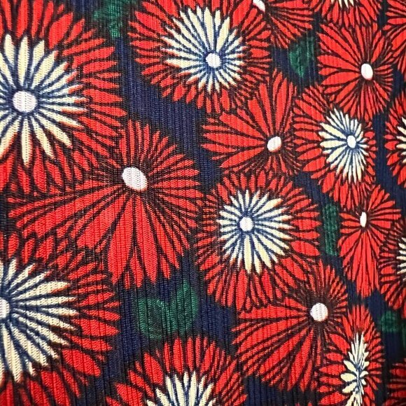 Modern Floral Geometric Pattern Tie Neck Lantern Sleeve Mini Dress Sz S No label - Picture 10 of 11